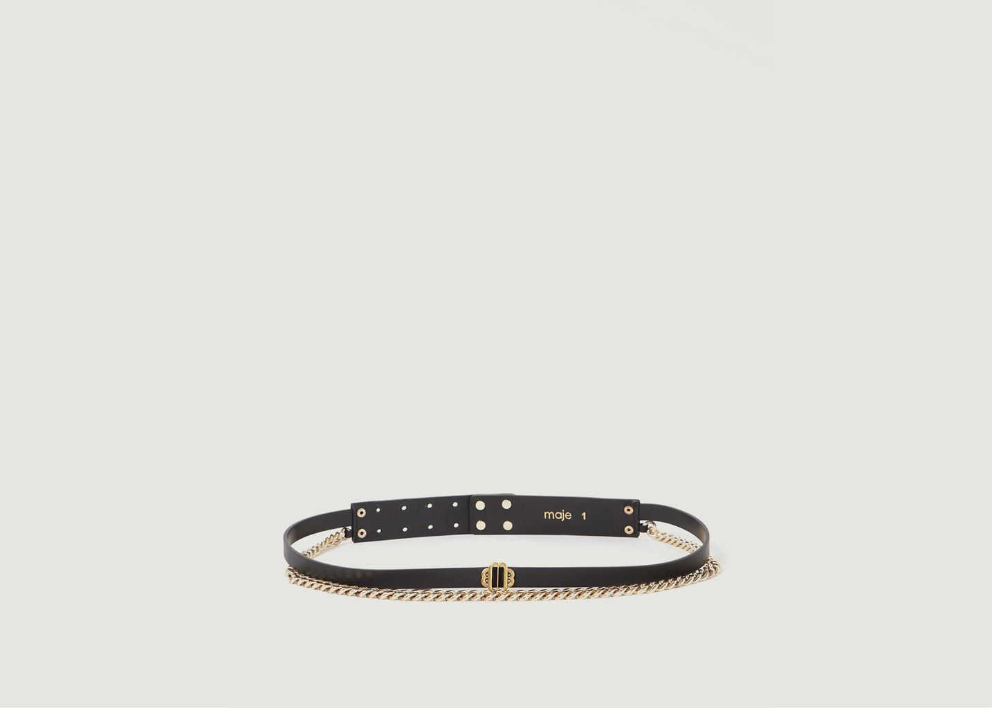 Double chain and leather belt - Maje