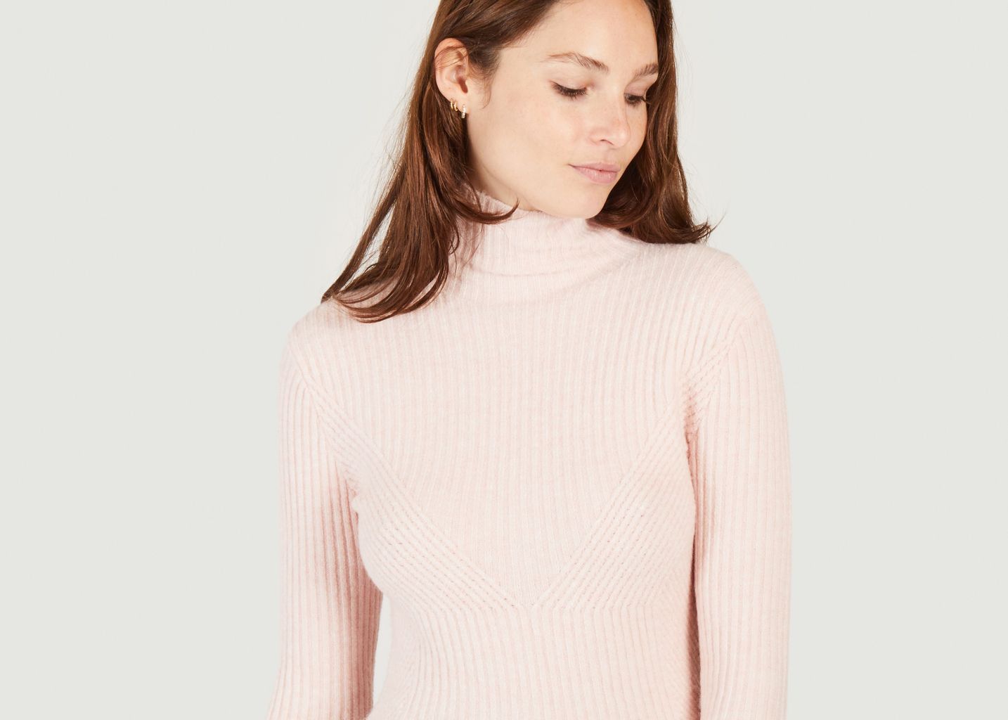 Pull col montant en maille stretch Mandana - Maje
