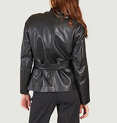 Belted leather jacket Biface