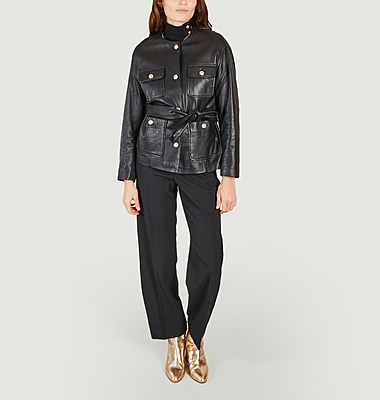 Veste ceinturée en cuir Biface