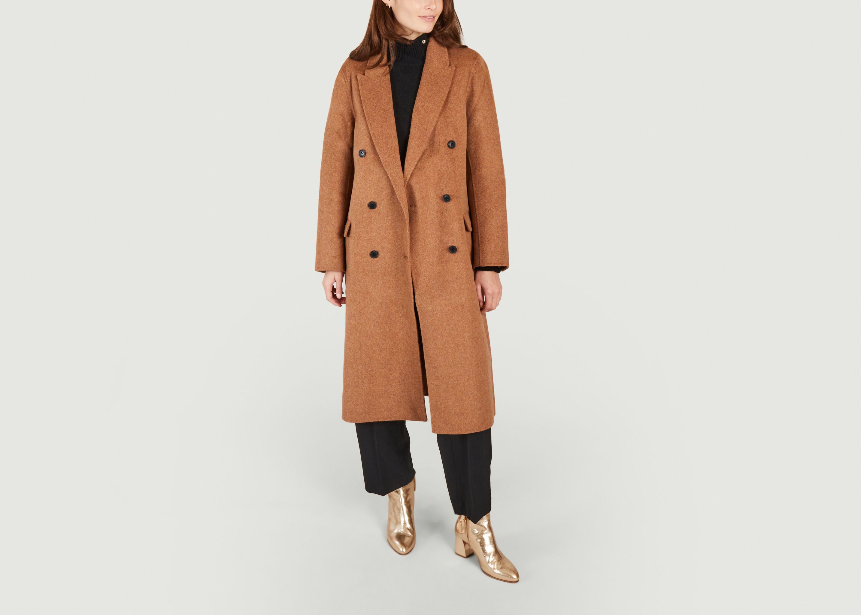 Double-sided mottled coat - Maje