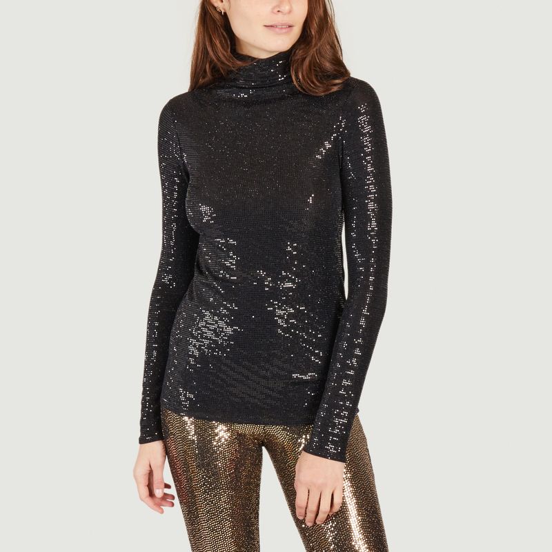 Long sleeve sequined top Lilexis - Maje