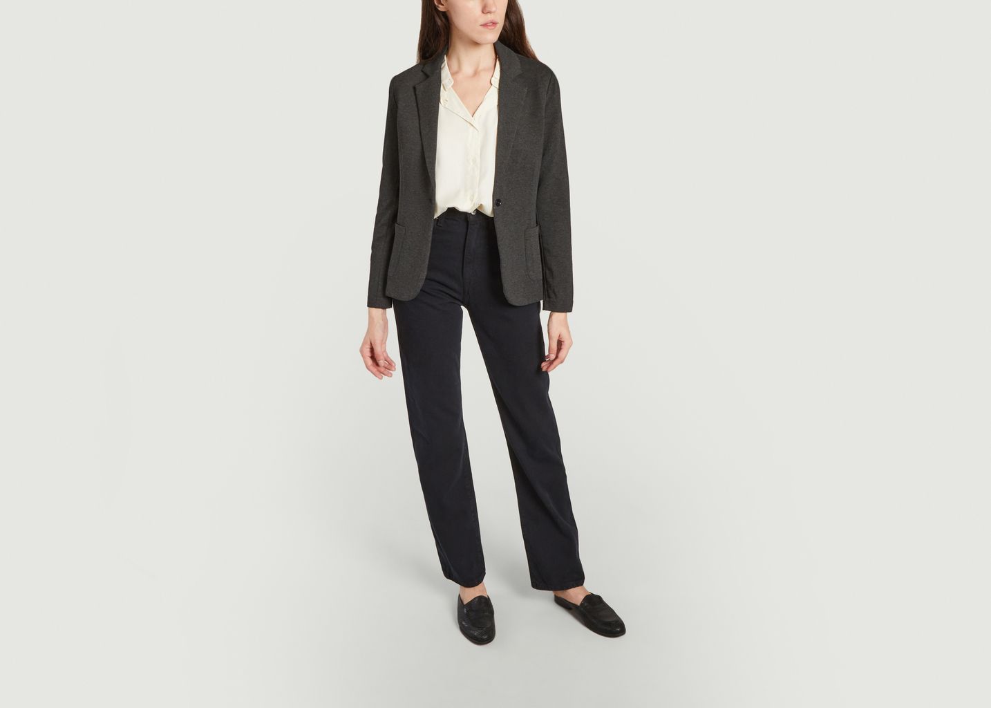 Blazer 1 bouton 2 poches en jersey - Majestic Filatures