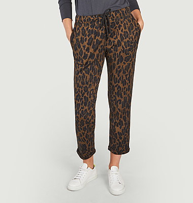 7/8th cotton and cashmere leopard print pants