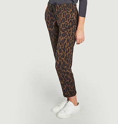 7/8th cotton and cashmere leopard print pants