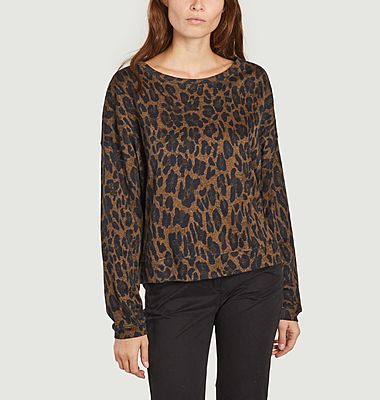 Sweatshirt mit langen Ärmeln und Leopardenmuster