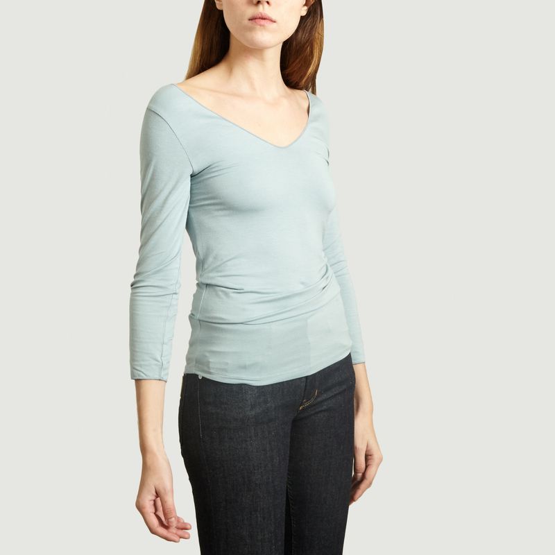 T-Shirt Col V Manches 7/8e - Majestic Filatures