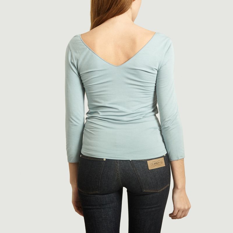 T-Shirt Col V Manches 7/8e - Majestic Filatures
