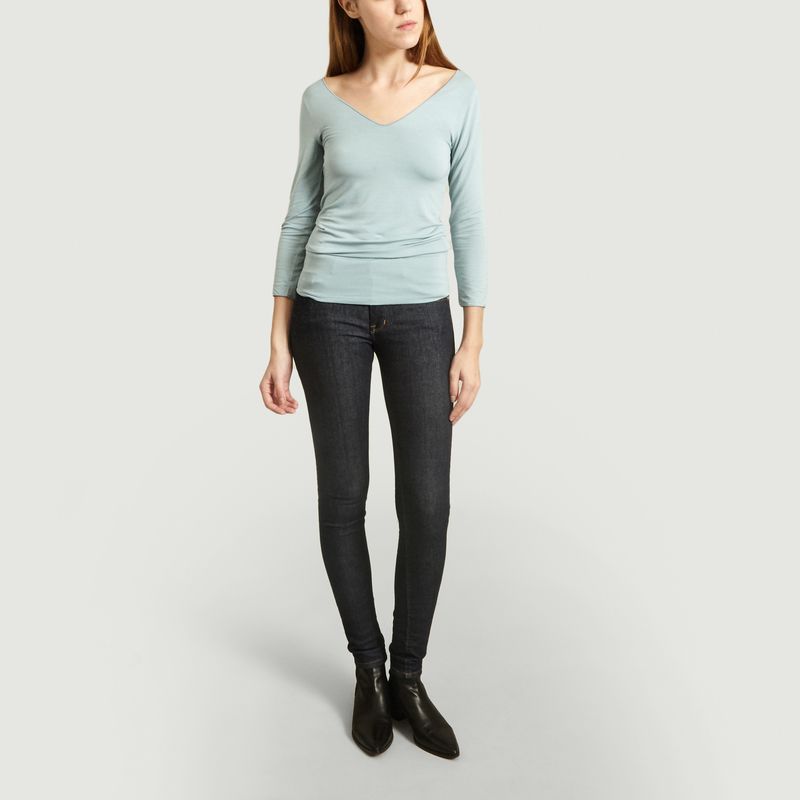 T-Shirt Col V Manches 7/8e - Majestic Filatures