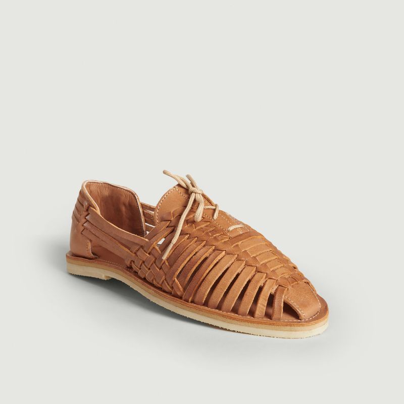 Geflochtene Sandale mit Schnürsenkeln Santana - Mapache