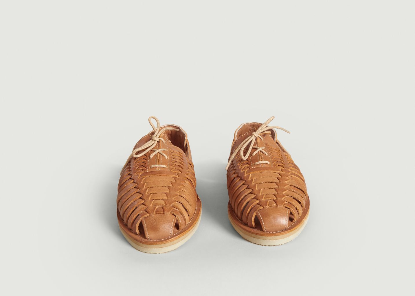 Braided sandal with Santana laces - Mapache