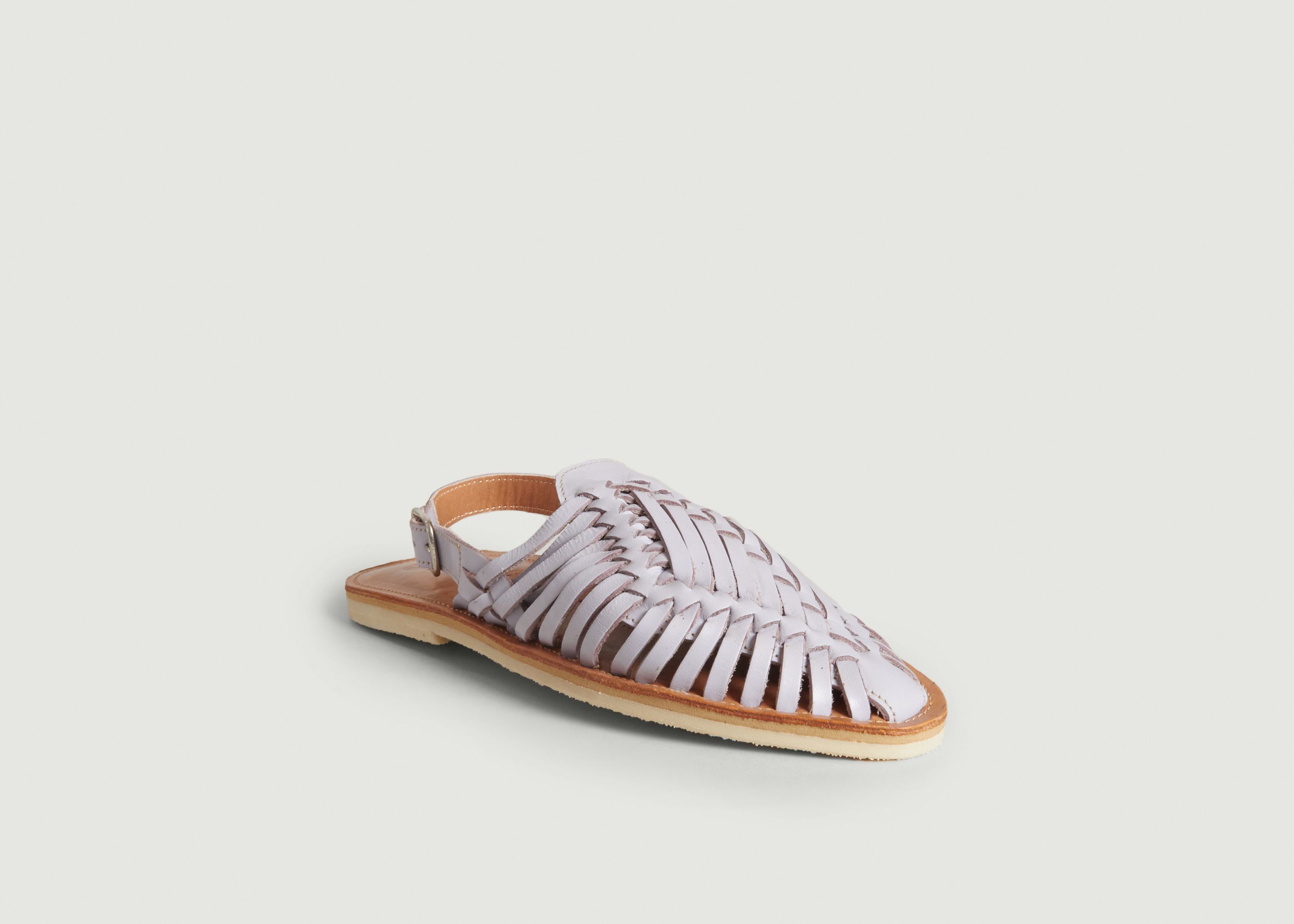 Luisa sandals in cowhide leather - Mapache