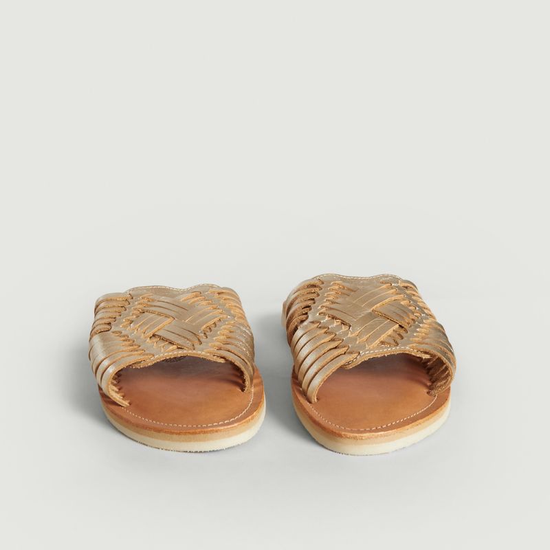 Isla sandals in cowhide leather - Mapache
