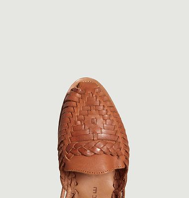 Alegre leather braided flat sandals