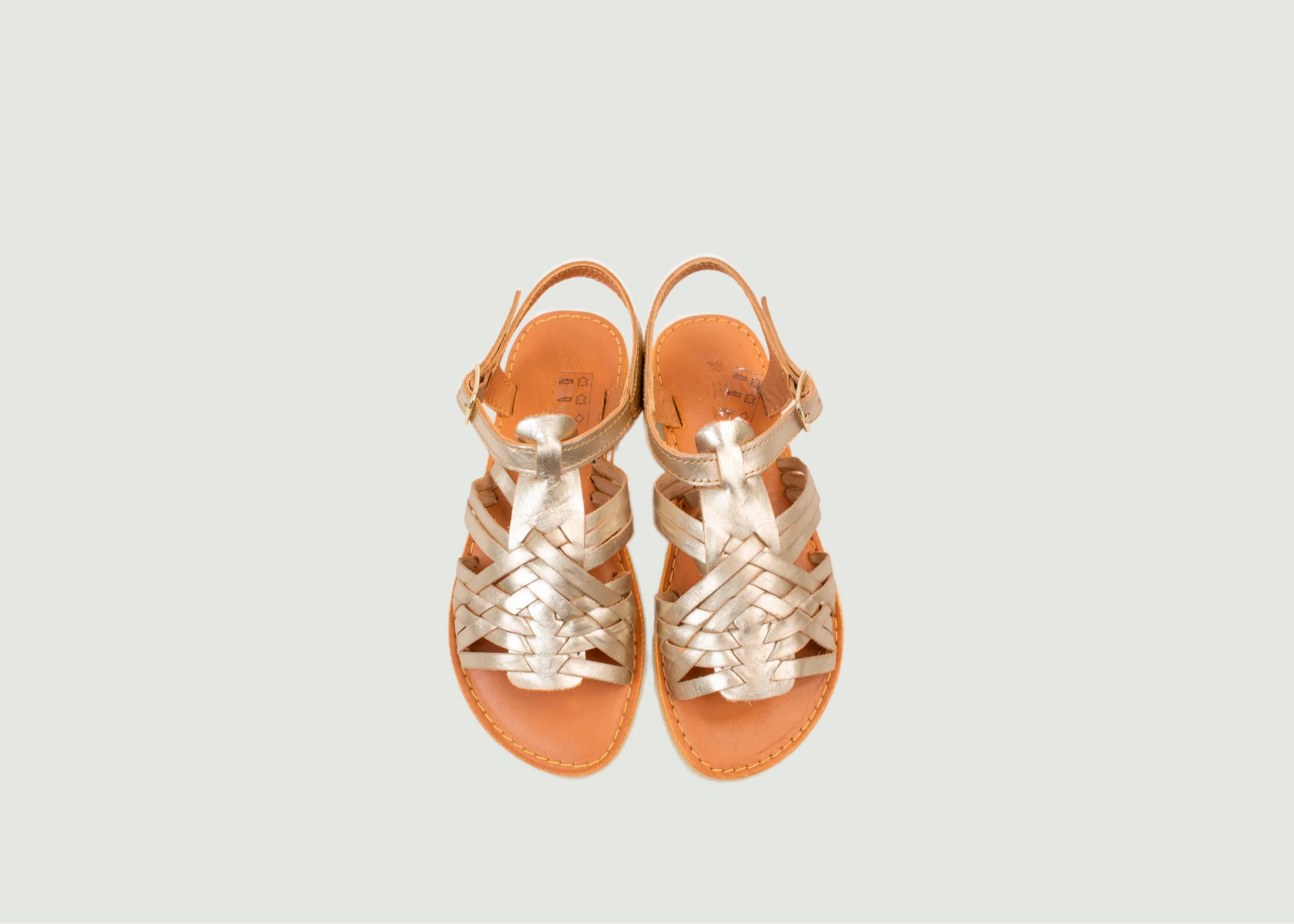 Imala metallic leather sandals - Mapache