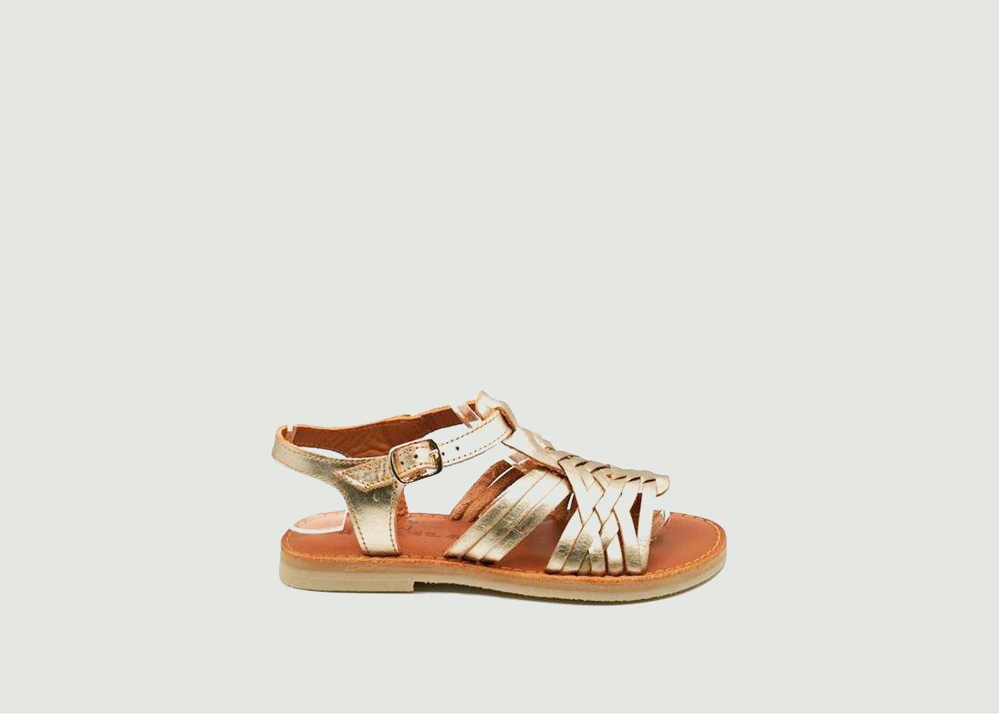 Imala metallic leather sandals - Mapache