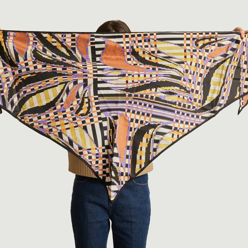 Duo de foulards multicolores en soie Telma - Mapoésie