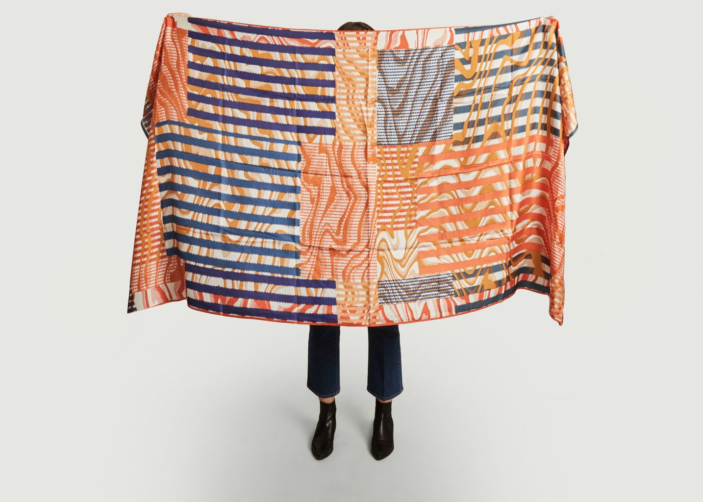 Marquise geometric pattern silk scarf - Mapoésie
