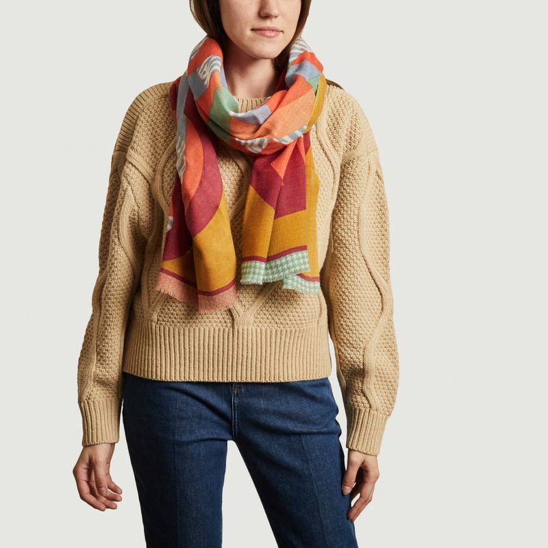Méli Mélo geometric pattern wool scarf - Mapoésie