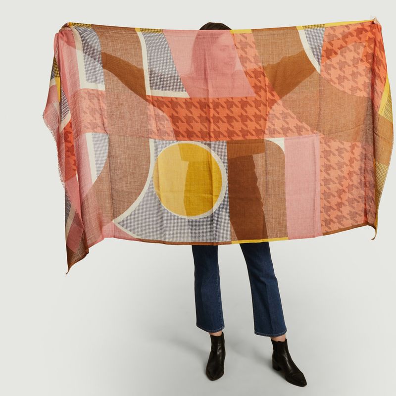Foulard en laine motif fantaisie Seventies - Mapoésie