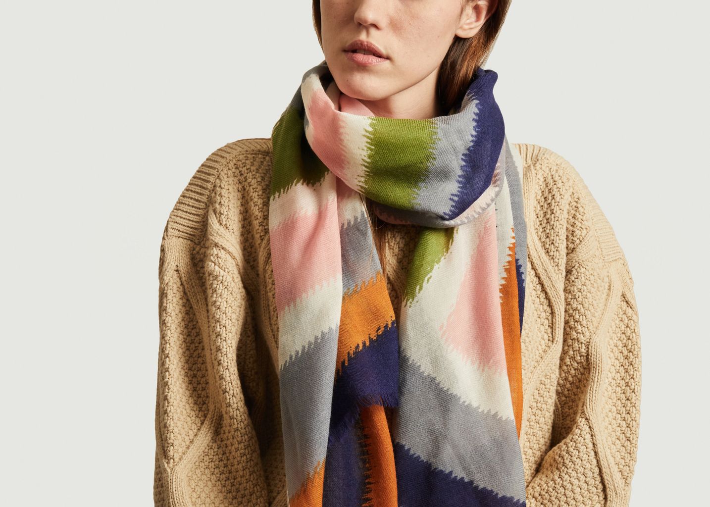 Prisma geometric pattern wool scarf - Mapoésie