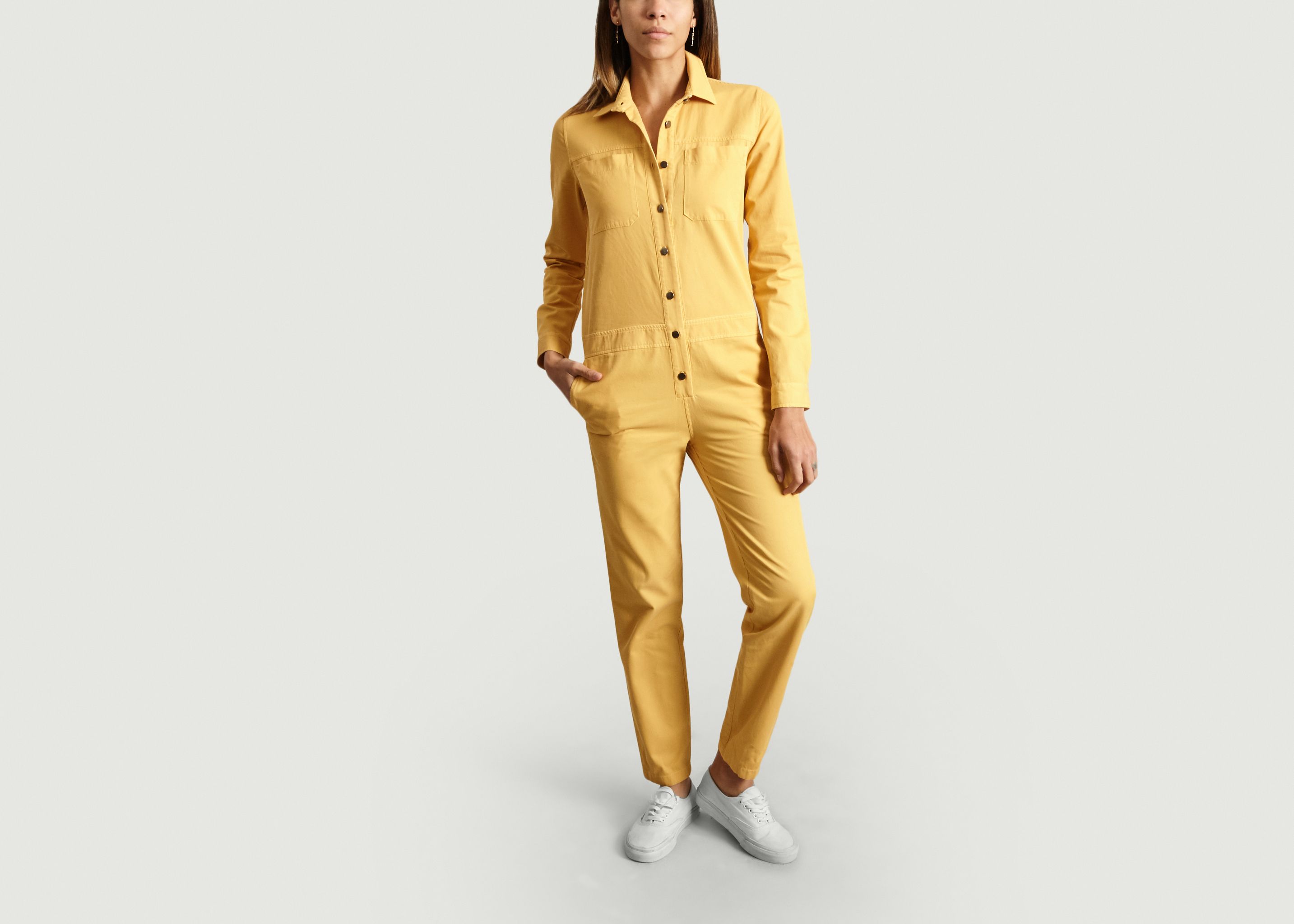 yellow cotton jumpsuit