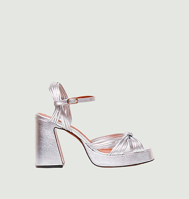 Metallic leather platform sandals Springs