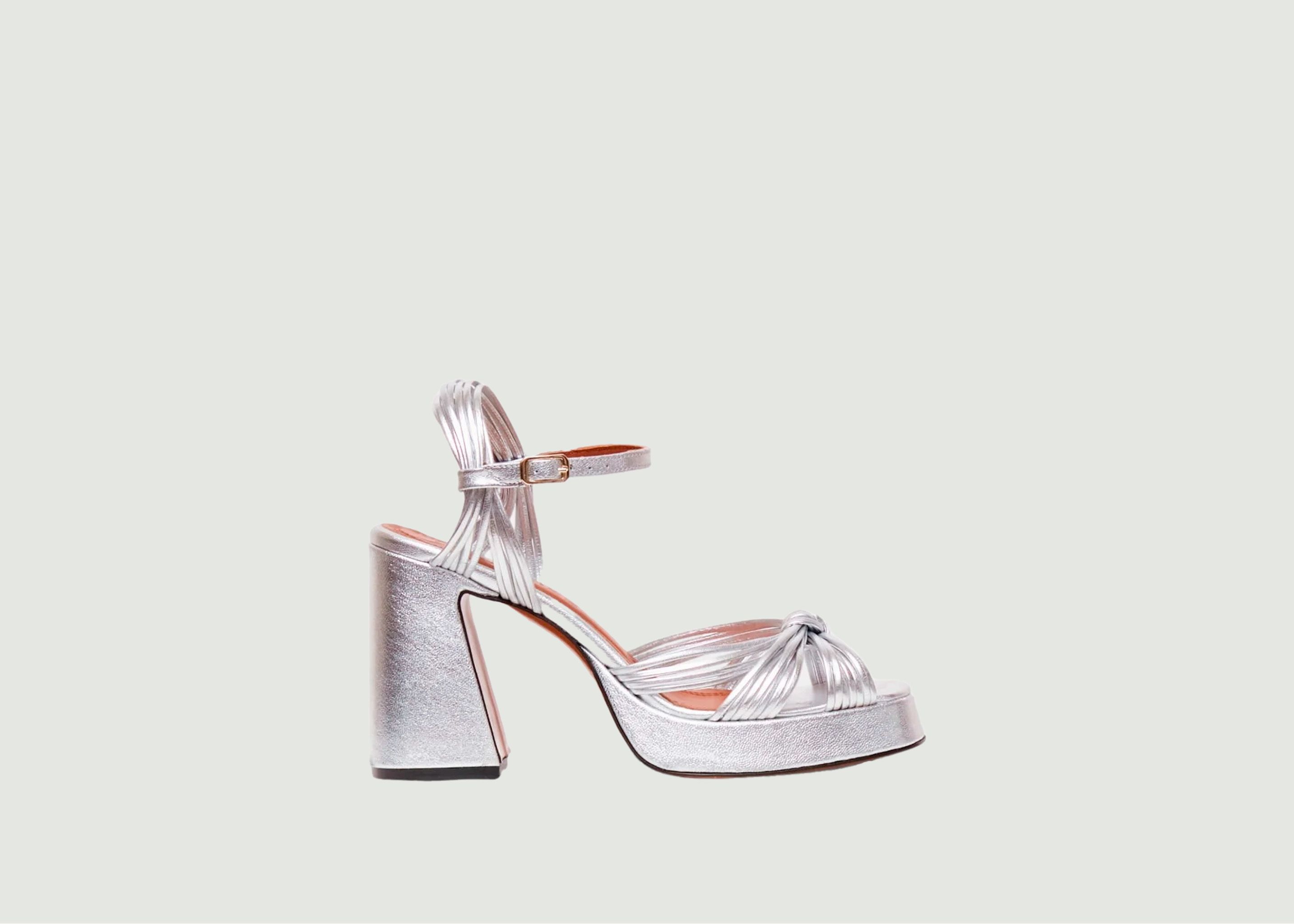 Metallic leather platform sandals Springs Silver Souliers Metallic leather platform sandals Springs Silver Souliers