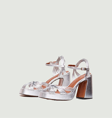 Metallic leather platform sandals Springs