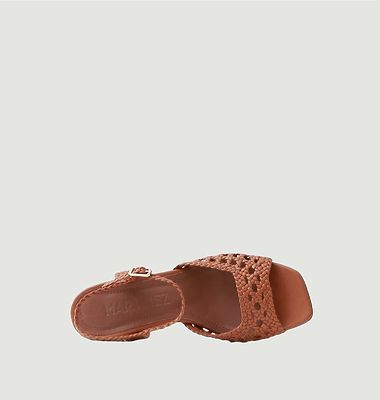 Capri-Sandalen aus geflochtenem Leder