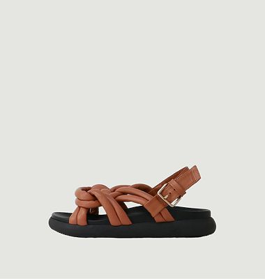 Telva tube sandals in leather