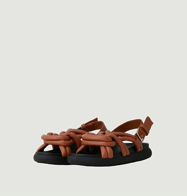 Telva tube sandals in leather