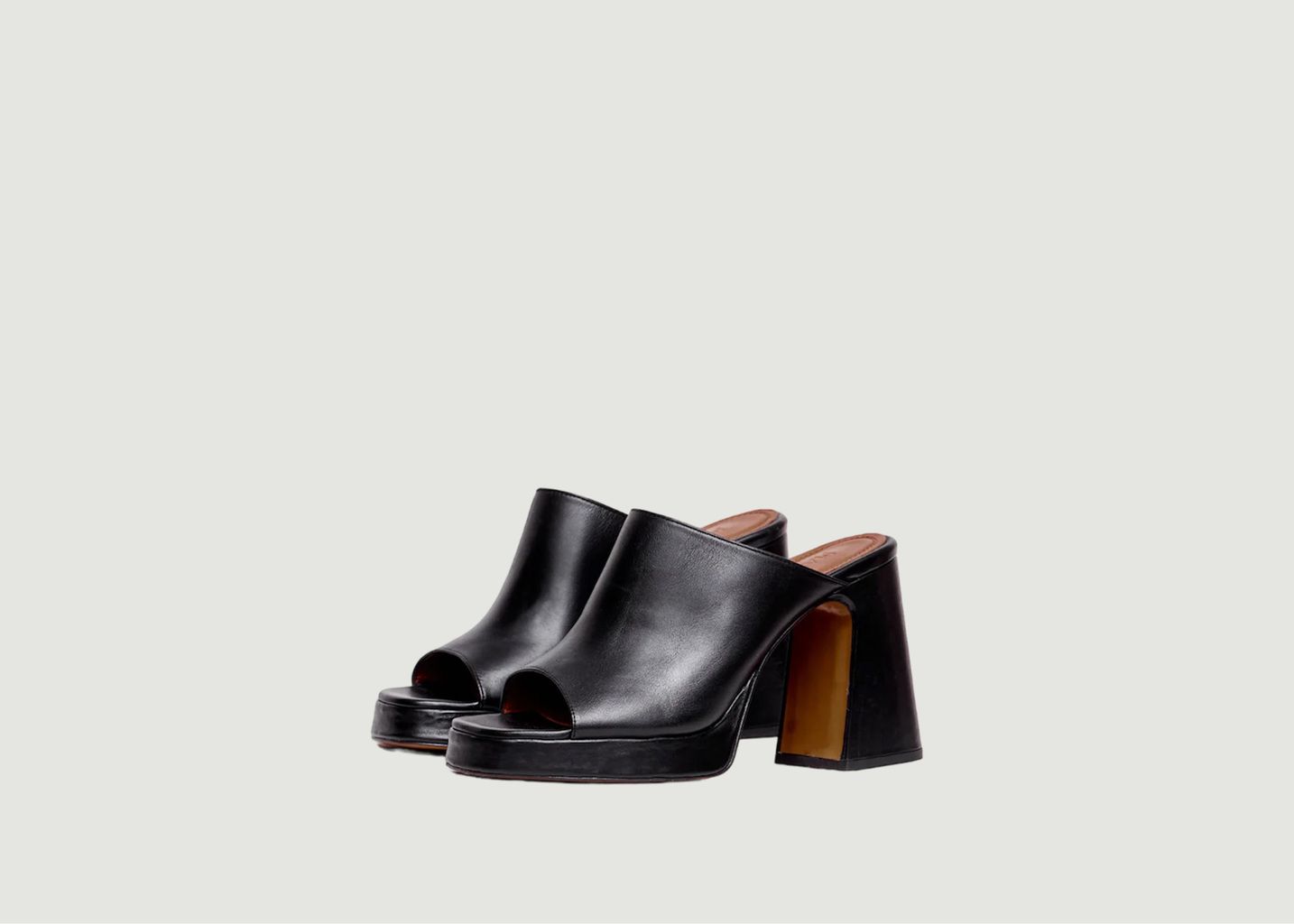 Alba platform mules in leather - Souliers Martinez