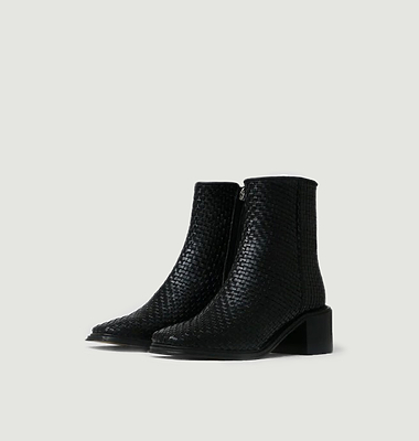 Bottines en cuir tissé - Auria 