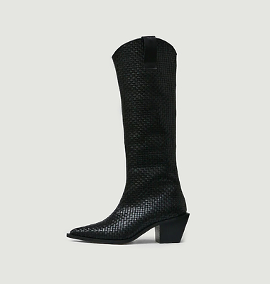  Santiags en Cuir tressé Sole