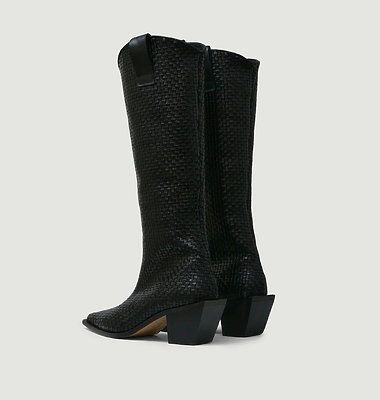  Santiags en Cuir tressé Sole