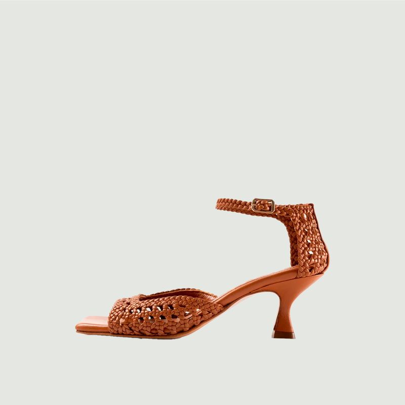 Veronica woven leather heeled sandals - Souliers Martinez