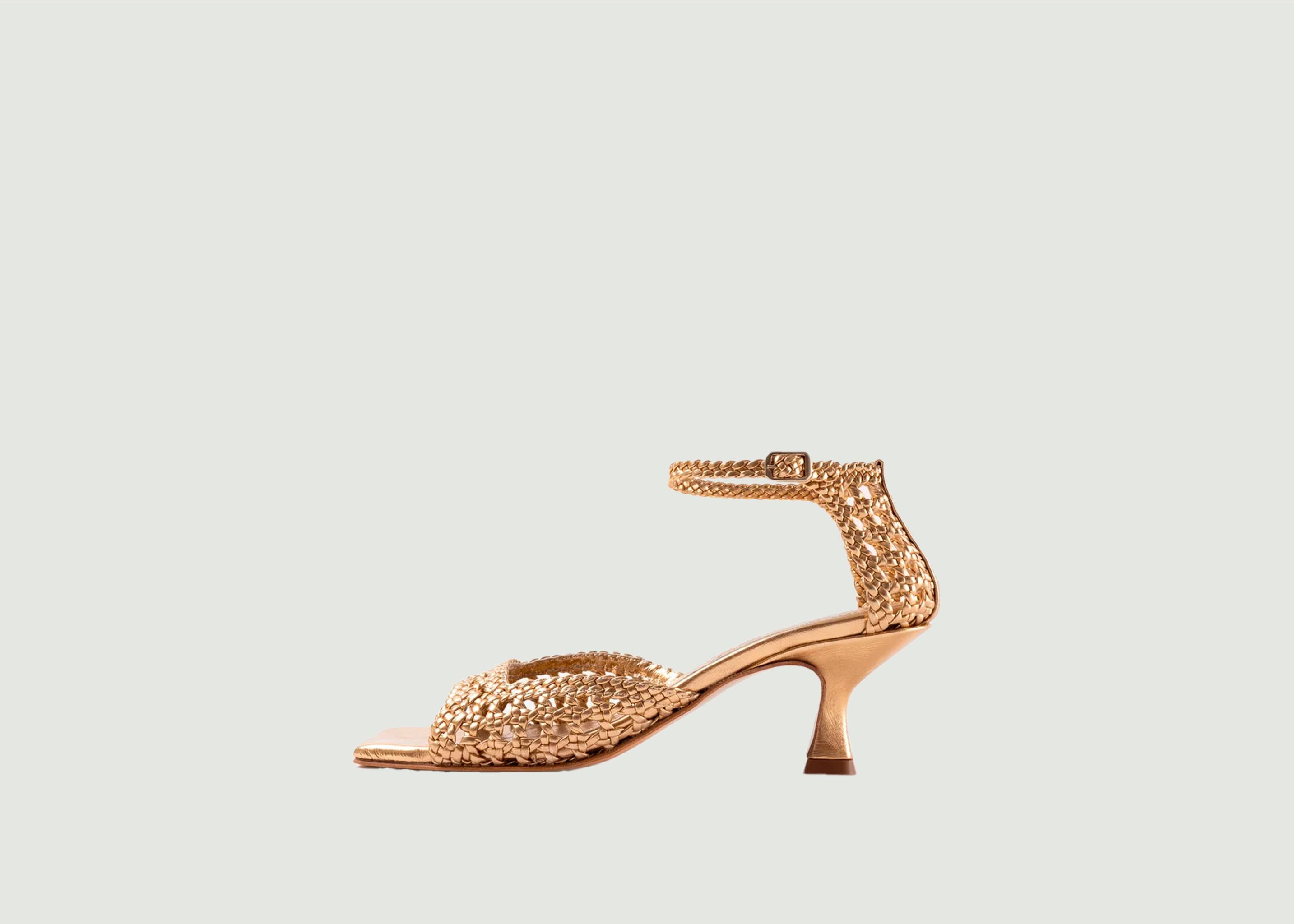 Veronica woven leather heeled sandals - Souliers Martinez