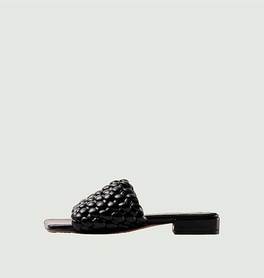 Aster flat mules in woven leather