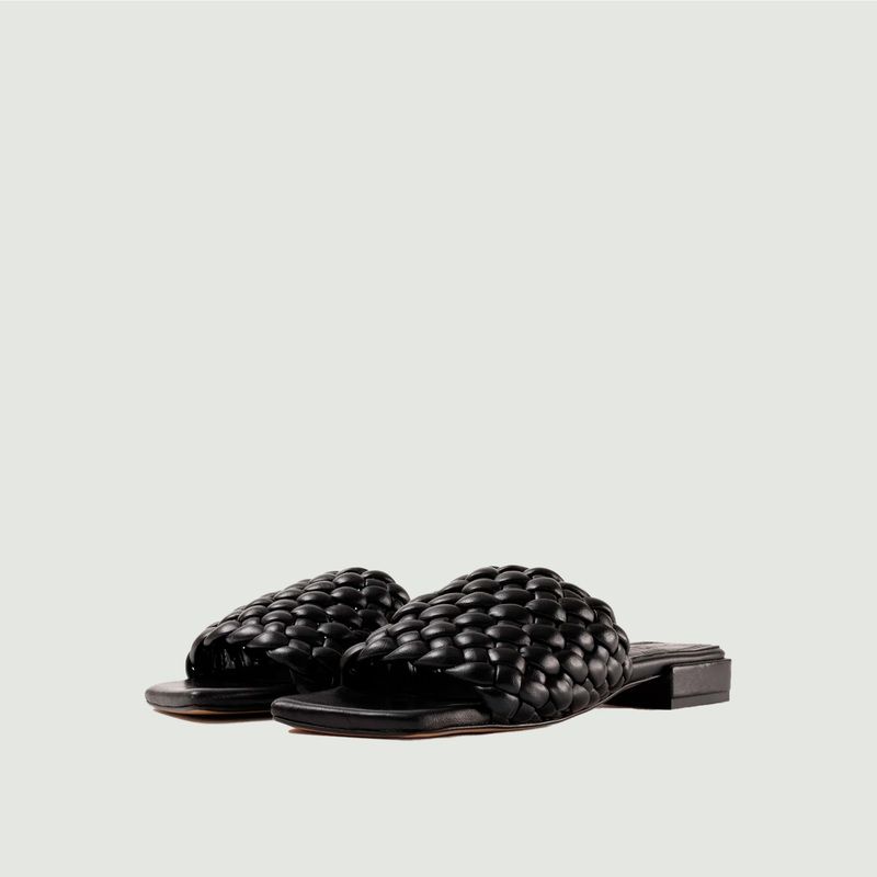 Aster flat mules in woven leather - Souliers Martinez