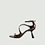 Dakota python-effect leather heeled sandals - Souliers Martinez