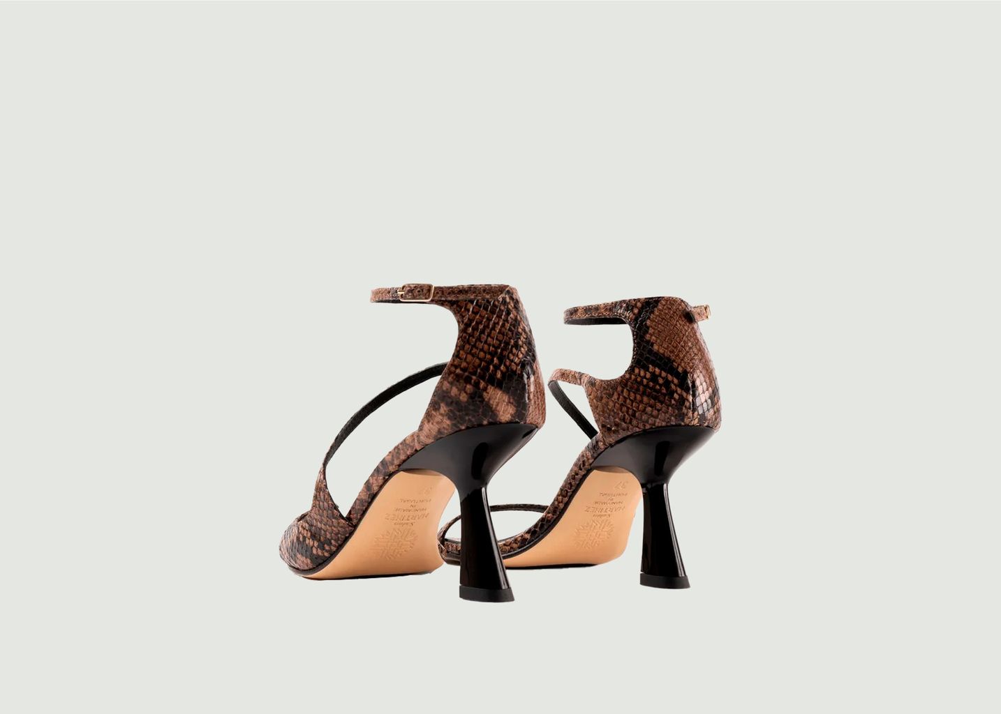 Sandales à talons en cuir effet python Dakota - Souliers Martinez