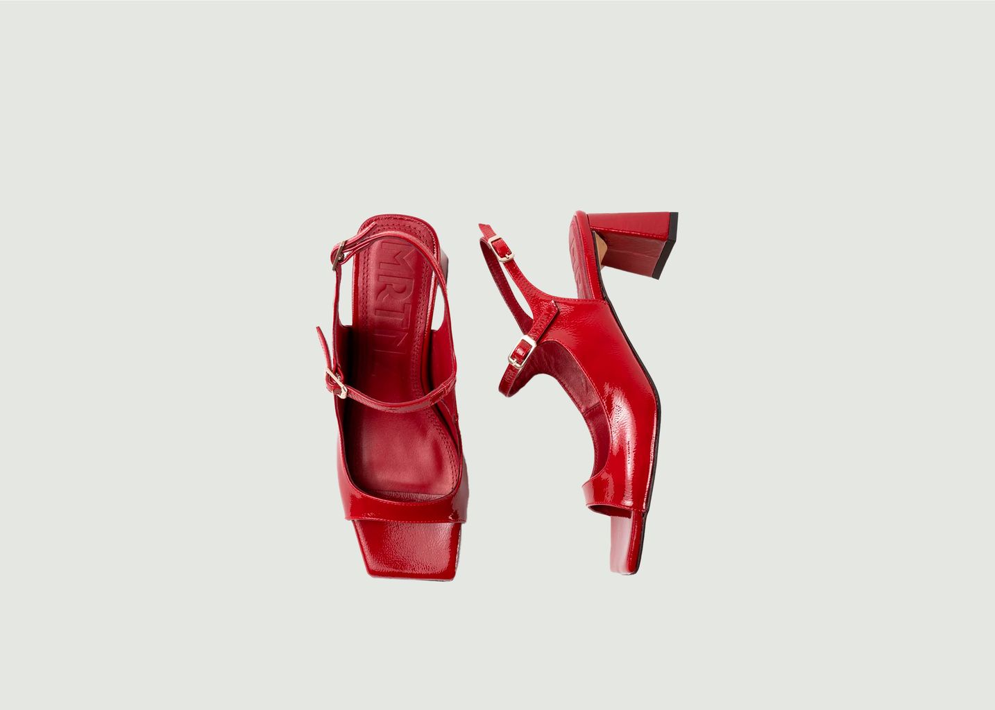 Wrinkled patent leather sandals with Clavel heels - Souliers Martinez
