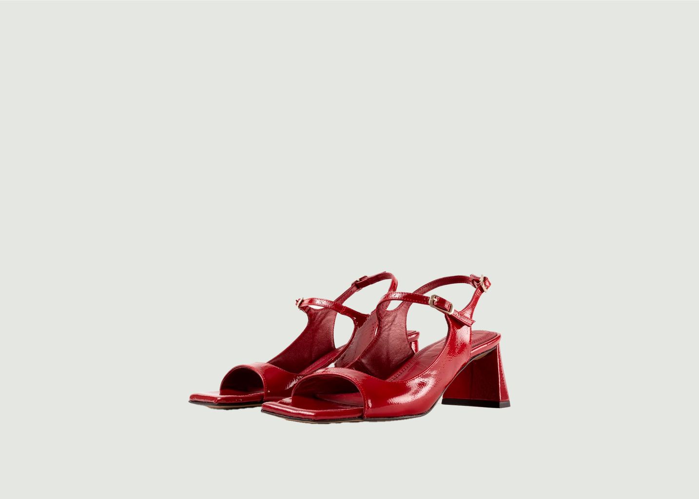 Wrinkled patent leather sandals with Clavel heels - Souliers Martinez