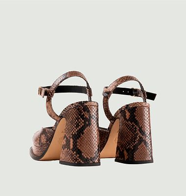 Sandales à talons et plateforme en cuir effet python Gracia