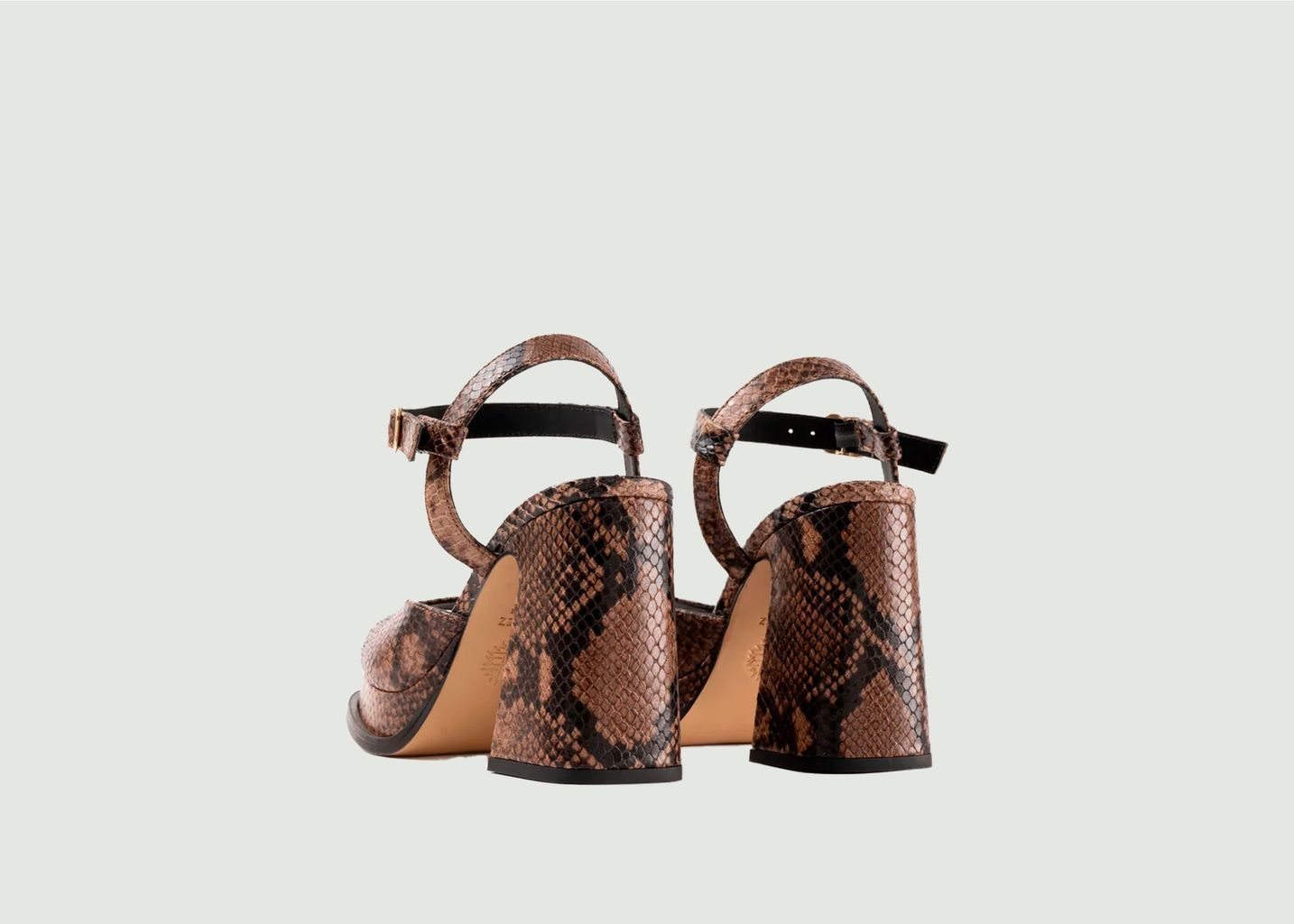 Gracia python-effect leather platform sandals with heels - Souliers Martinez