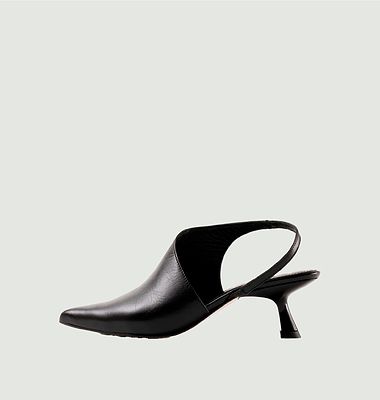 Greta leather closed-toe heeled sandals