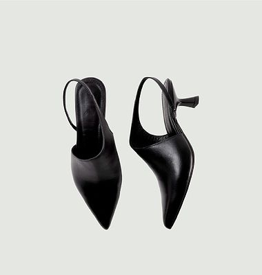 Greta leather closed-toe heeled sandals