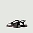 Flat sandals in crinkled patent leather Lisa - Souliers Martinez