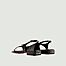 Flache Sandalen in Crinkled-Patent-Leder Lisa - Souliers Martinez